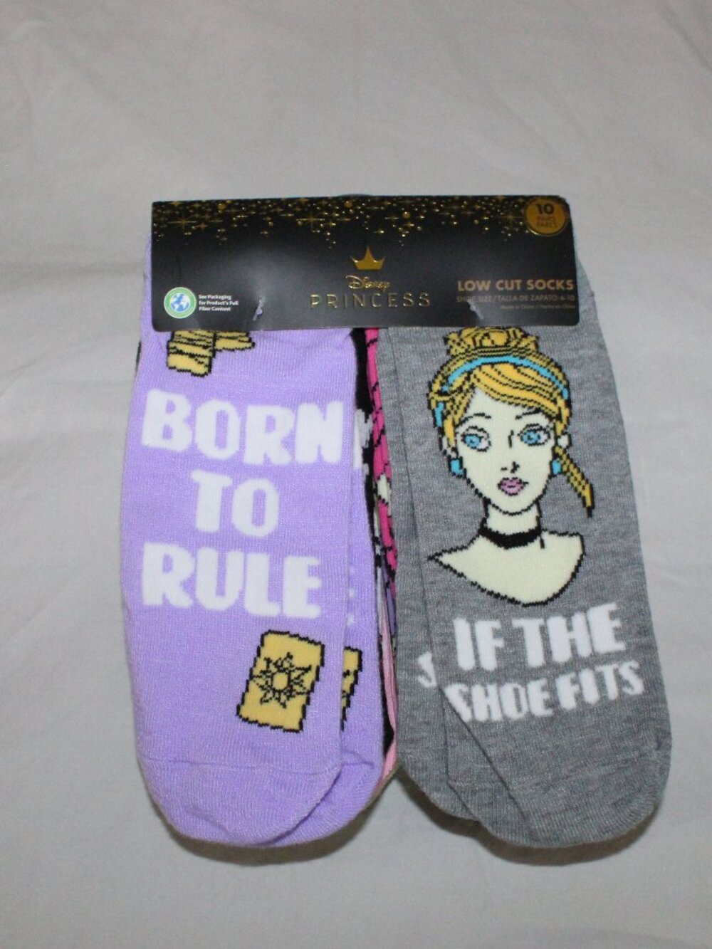 NWT Disney Princess Women's 10 Pack Low-Cut Socks Size 4-10.5